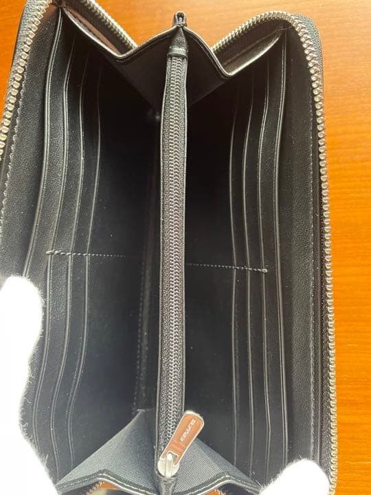 ★未使用★ COACH 長財布 レザー メンズウォレット 黒×灰