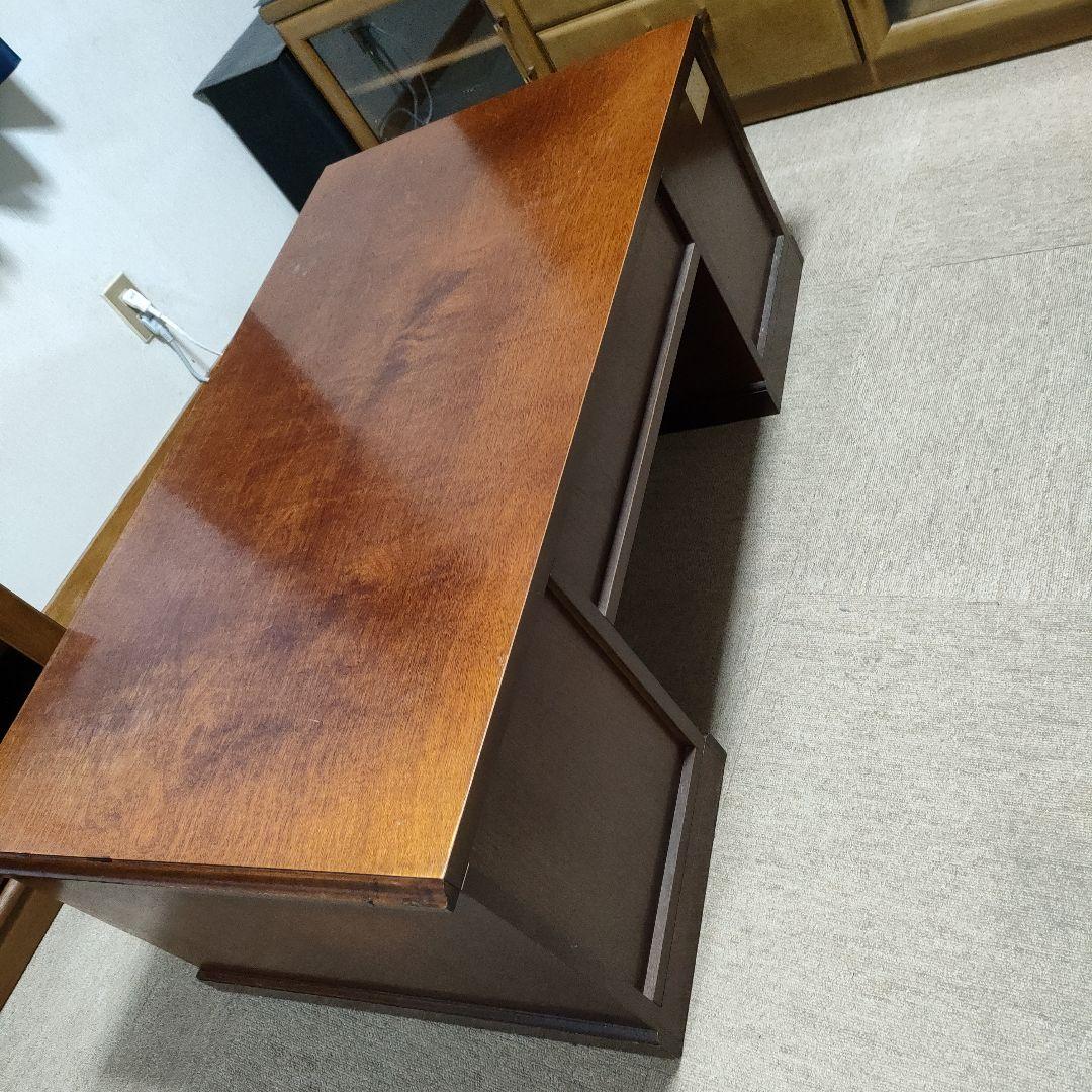 【希少】両袖文机　座机　ローデスク　書斎　 和家具　アンティーク　サクラ材