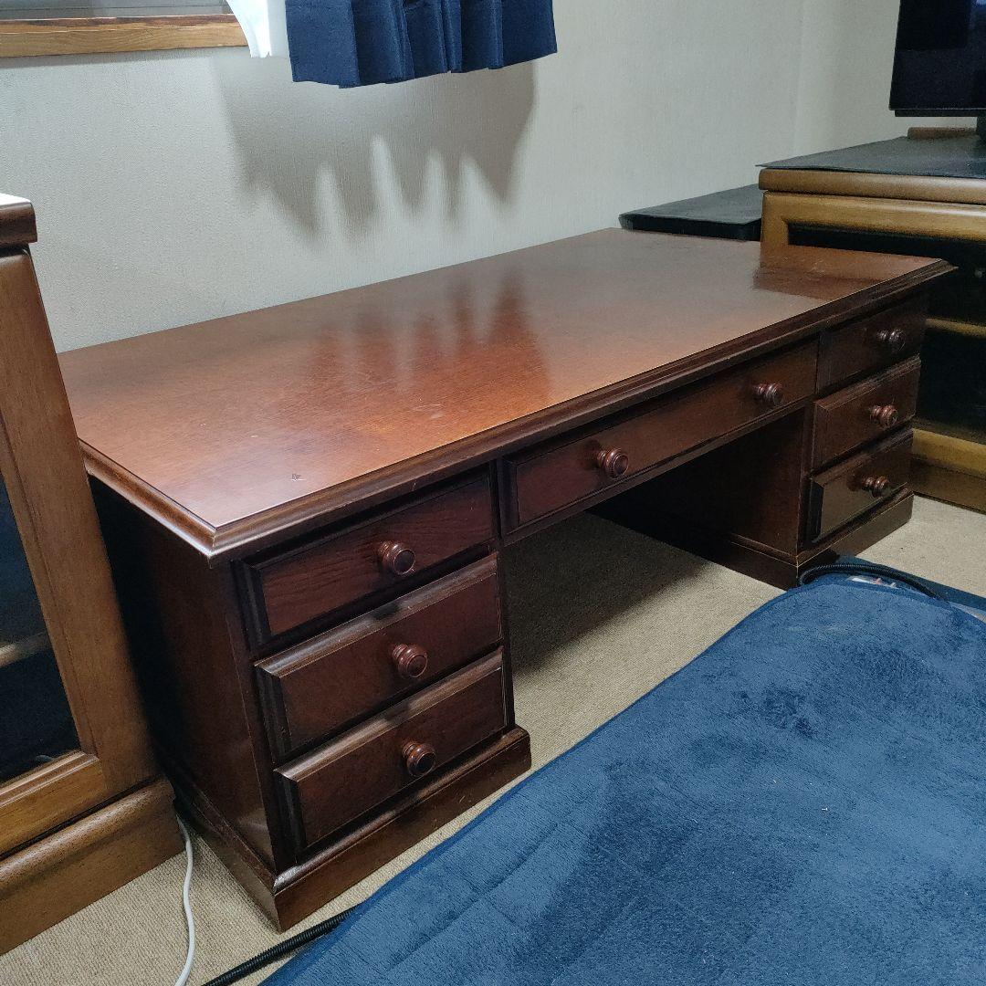 【希少】両袖文机　座机　ローデスク　書斎　 和家具　アンティーク　サクラ材