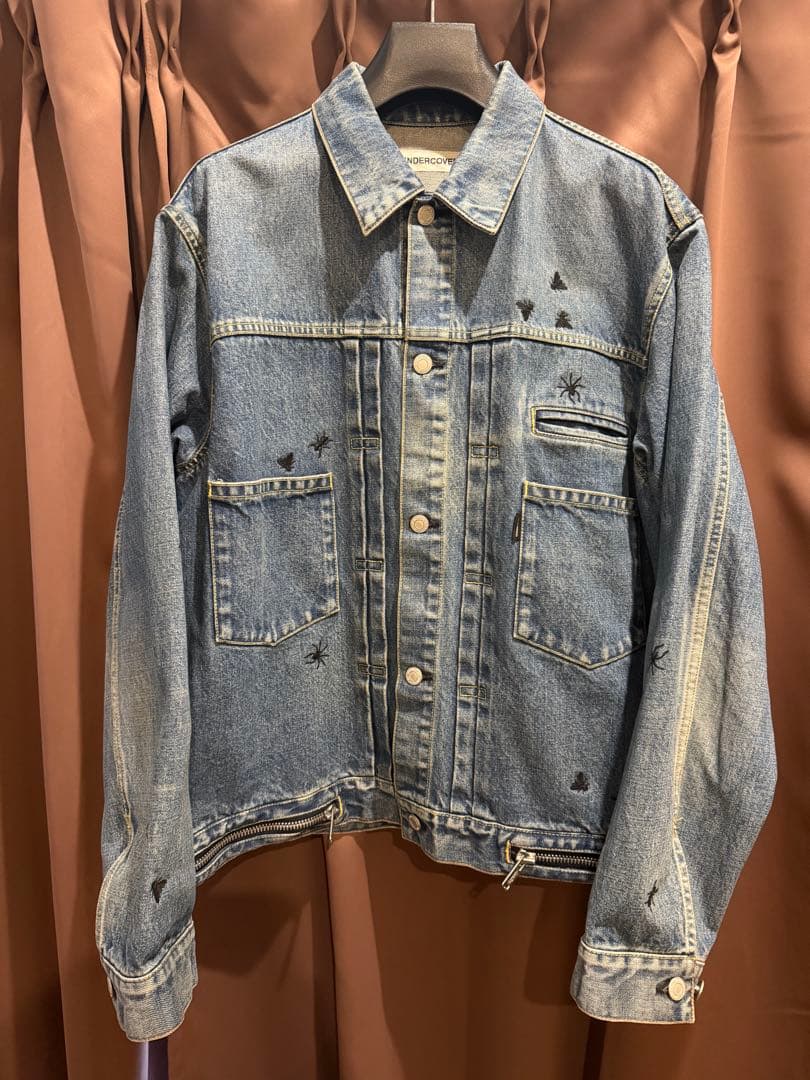 UNDERCOVER PRE ユーズド加工虫刺繍デニムジャケット　サンプル