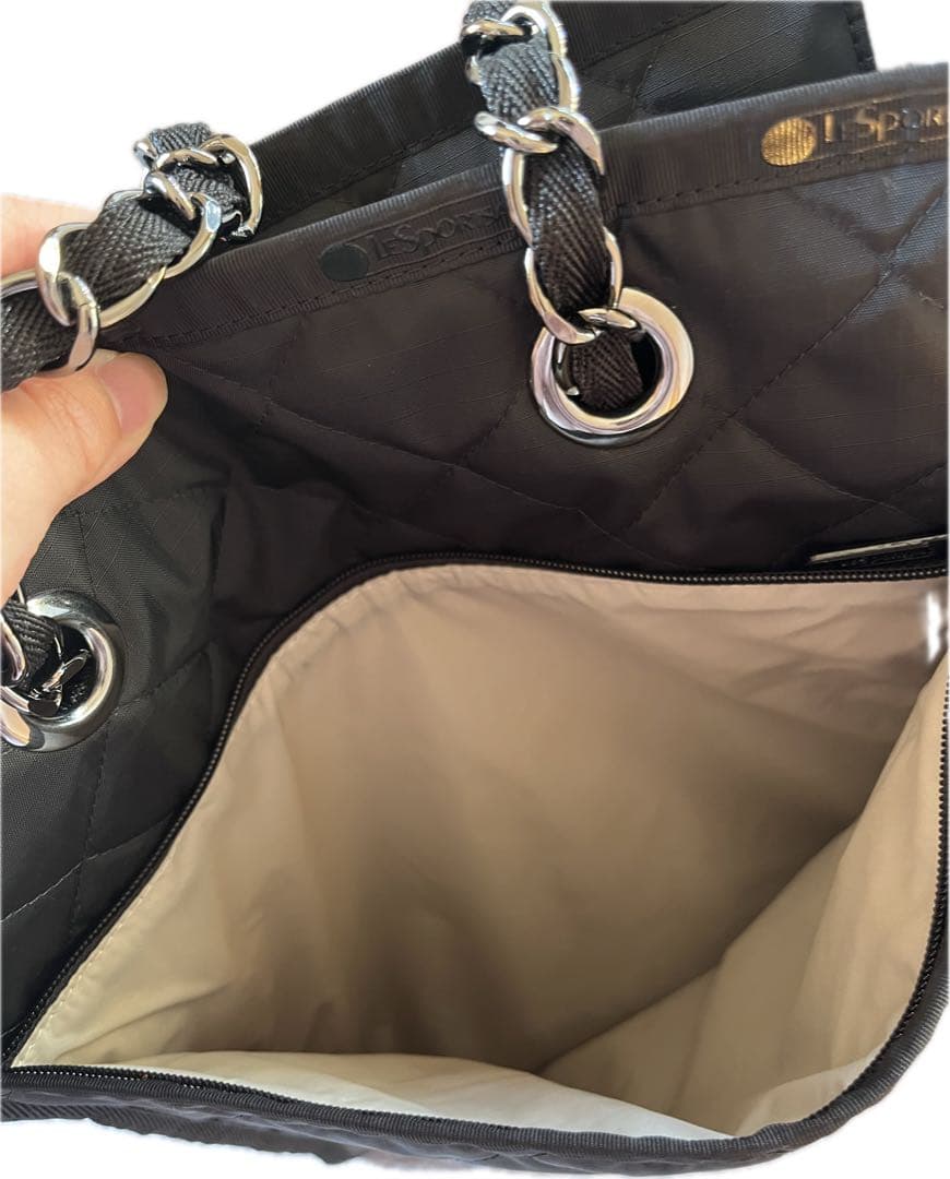 レスポートサック CHAIN TOTE オニキスチェーンキルト　ブラック