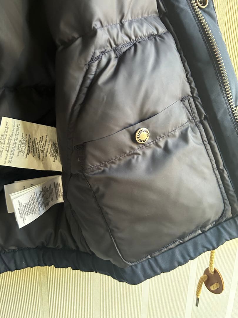 ポロ・ラルフ・ローレン フード付きダウンベスト ネイビー　【新品同様】美品