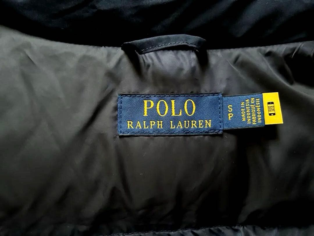 ポロ・ラルフ・ローレン フード付きダウンベスト ネイビー　【新品同様】美品
