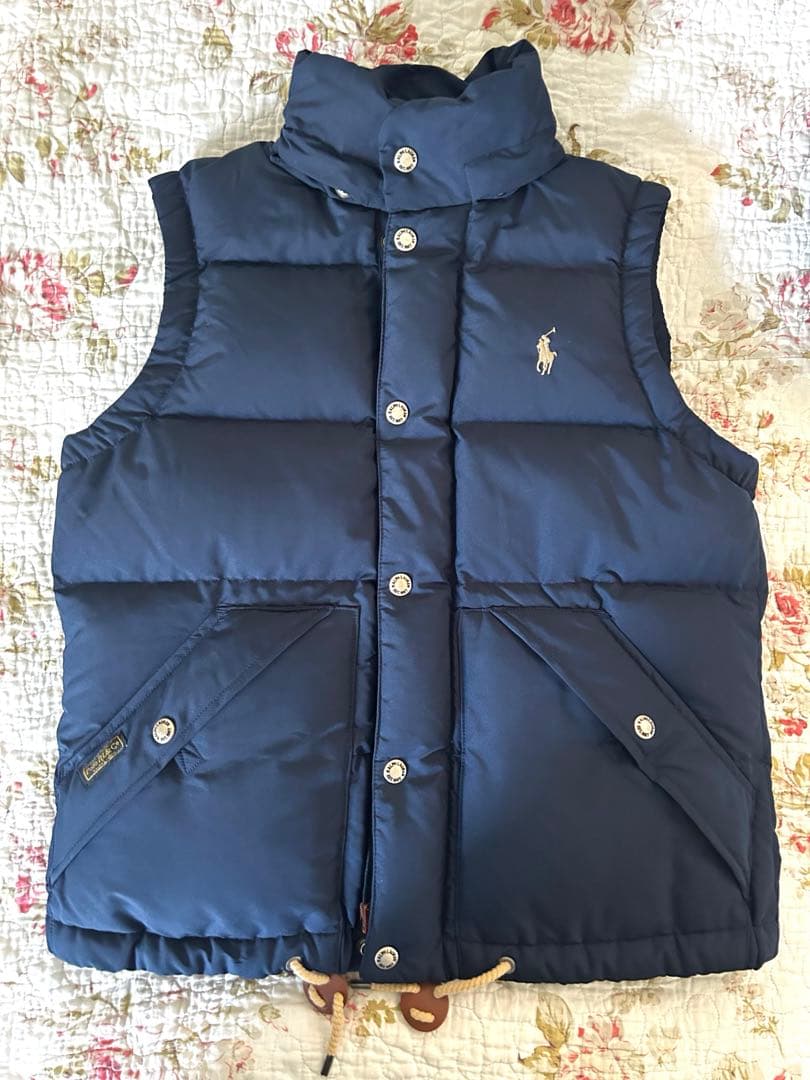 ポロ・ラルフ・ローレン フード付きダウンベスト ネイビー　【新品同様】美品
