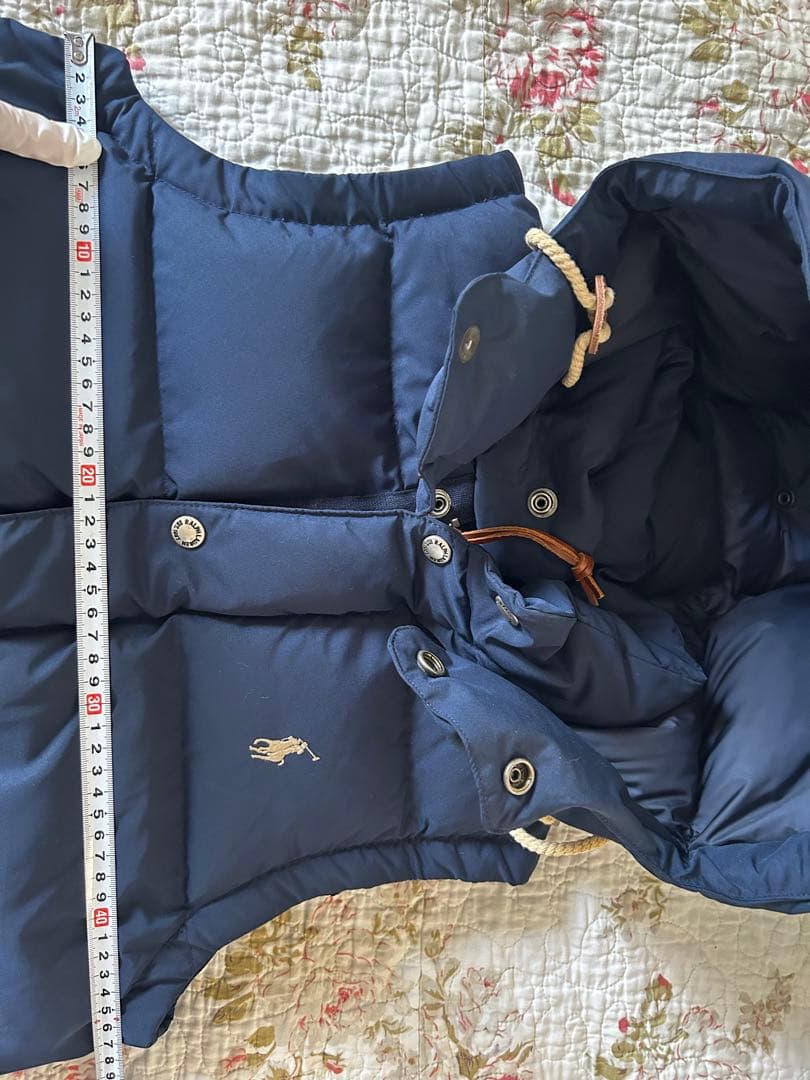 ポロ・ラルフ・ローレン フード付きダウンベスト ネイビー　【新品同様】美品