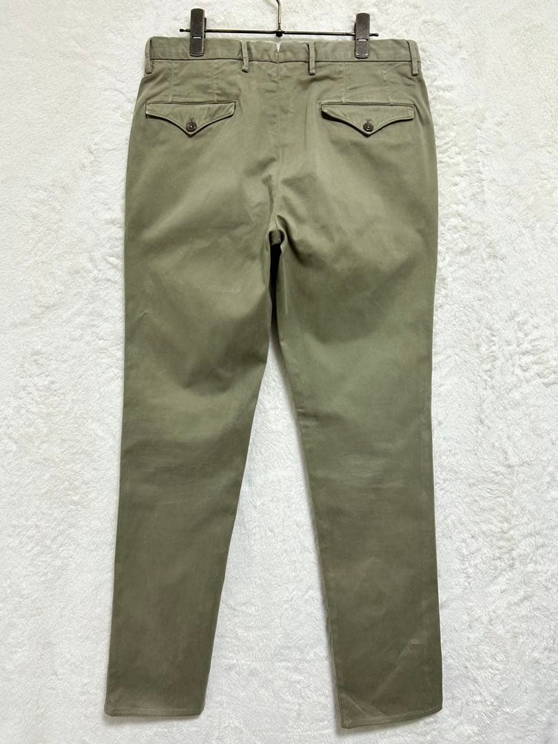 【美品】INCOTEX メンズ 製品染め パンツ 46 M 79cm 薄カーキ