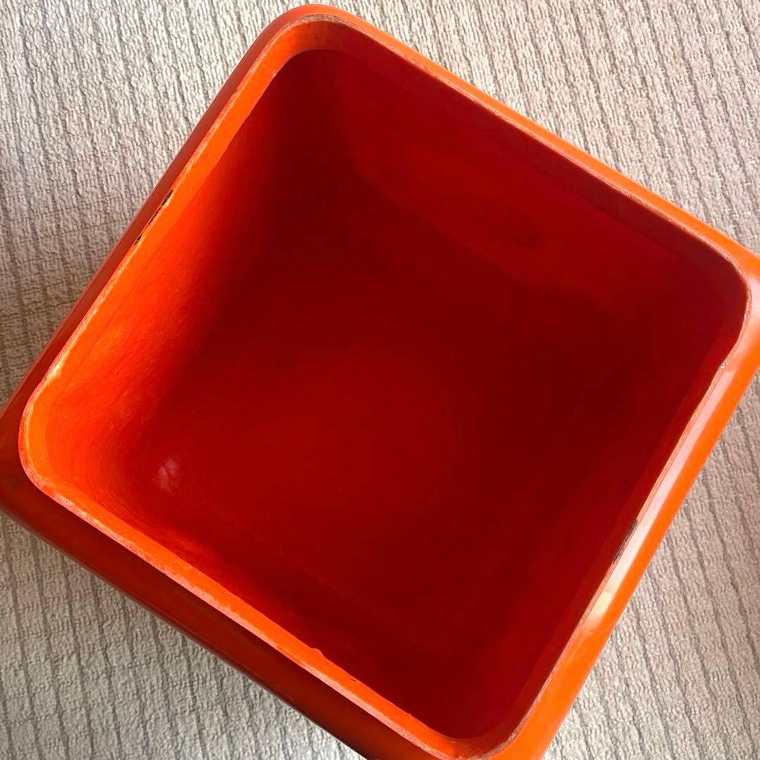 サイコロ型　ビンテージスツール　オレンジ