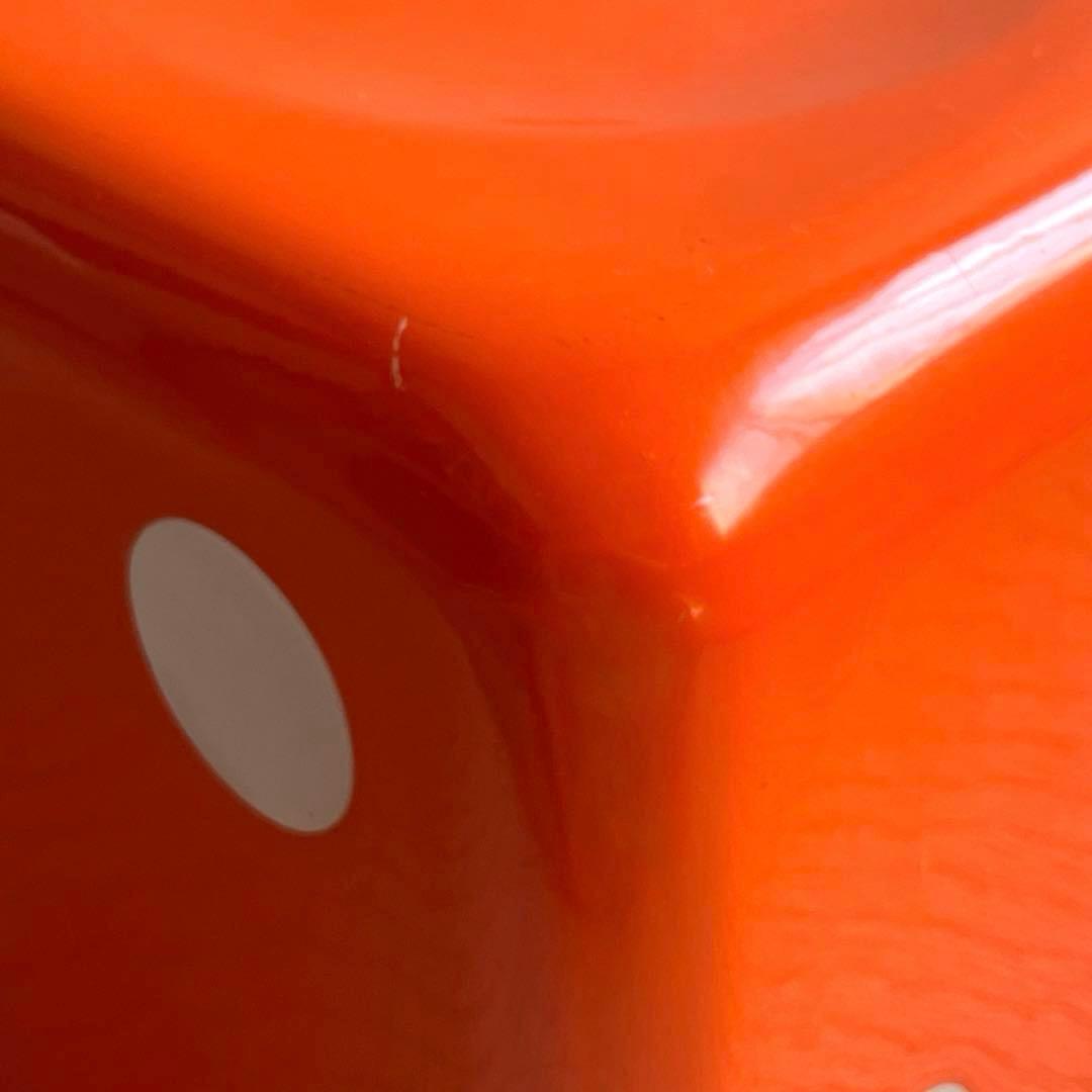 サイコロ型　ビンテージスツール　オレンジ