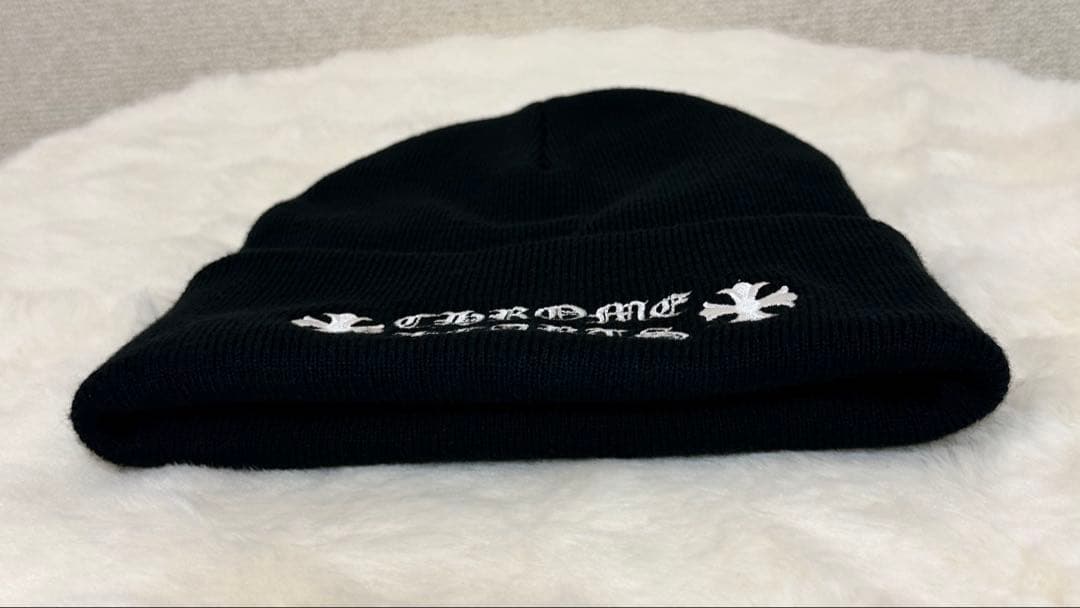 CHROME HEARTS クロムハーツ ビーニー ブラック刺繍クロス 極美品