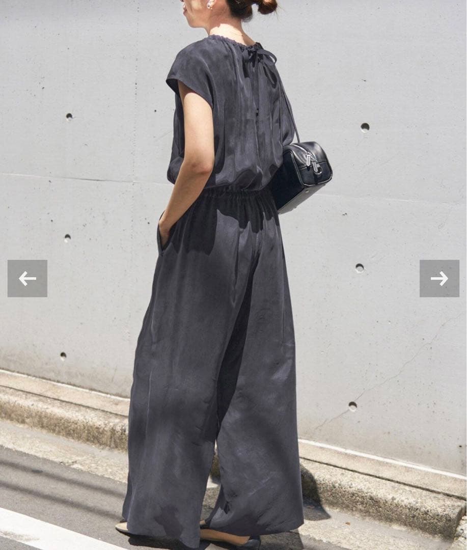 【Spick&Span】キュプラギャザーネックオールインワン