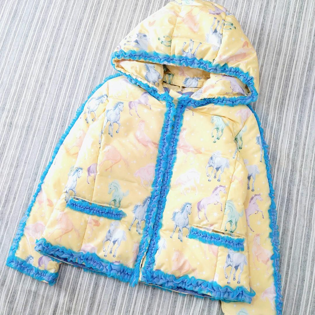 ★極美品★fafa/フェフェ＊ラベンダーホース＊ダウンジャケット＊130㎝