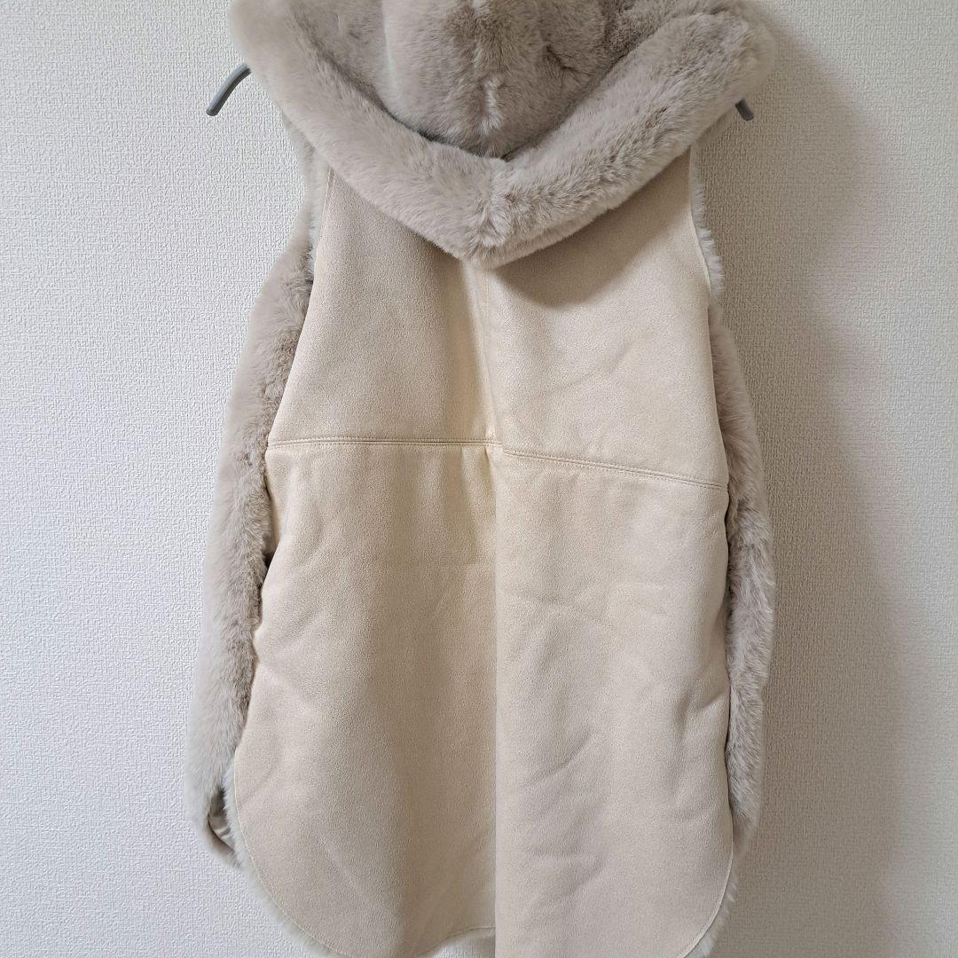 Vin　スコットクラブ　フーデット　ファー　ベスト　アイボリー　新品 ヤマダヤ