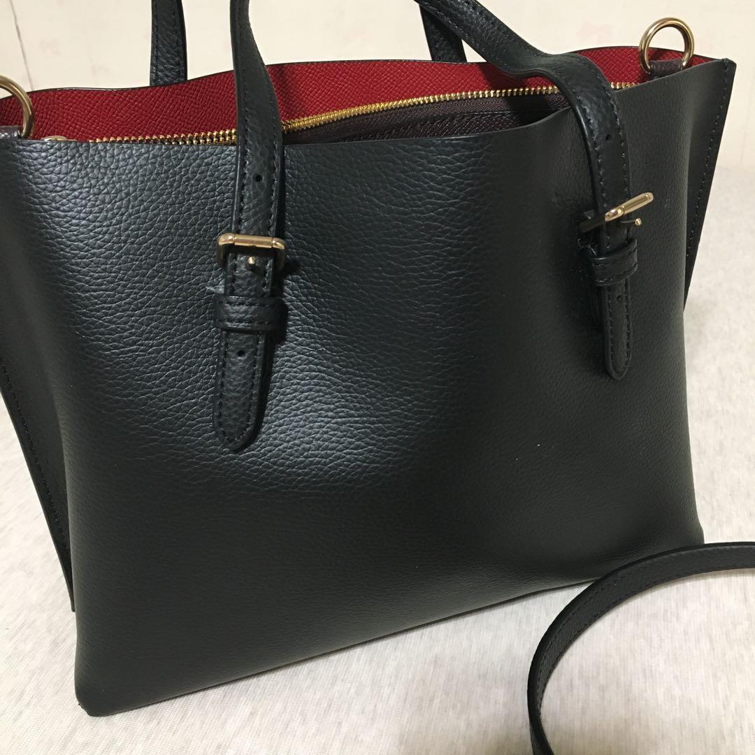 COACH ブラックレザー ミニトートバッグモリー トート 25 2wayバッグ