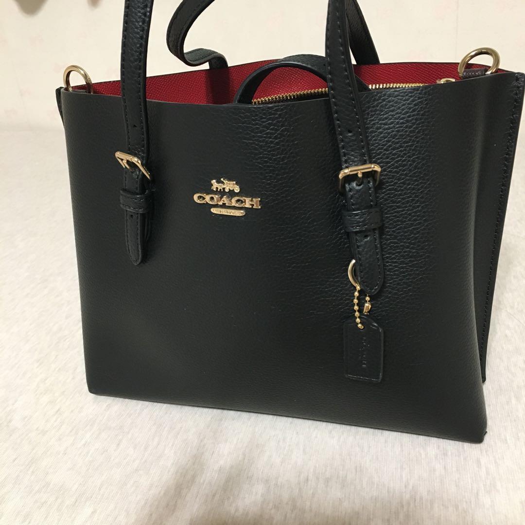COACH ブラックレザー ミニトートバッグモリー トート 25 2wayバッグ