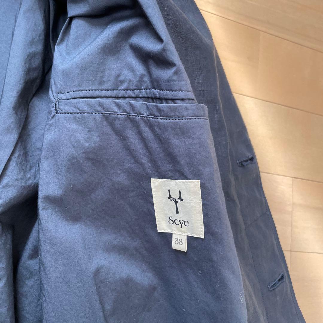 SCYE サイ　リネン　スプリングコート　ネイビー