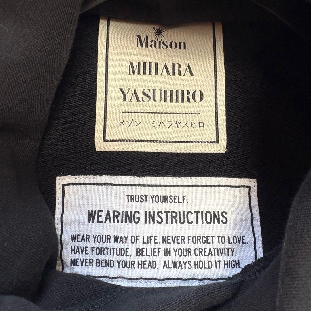 【美品✨】ミハラヤスヒロ ウエストタックフーディー パーカー ジップ 黒