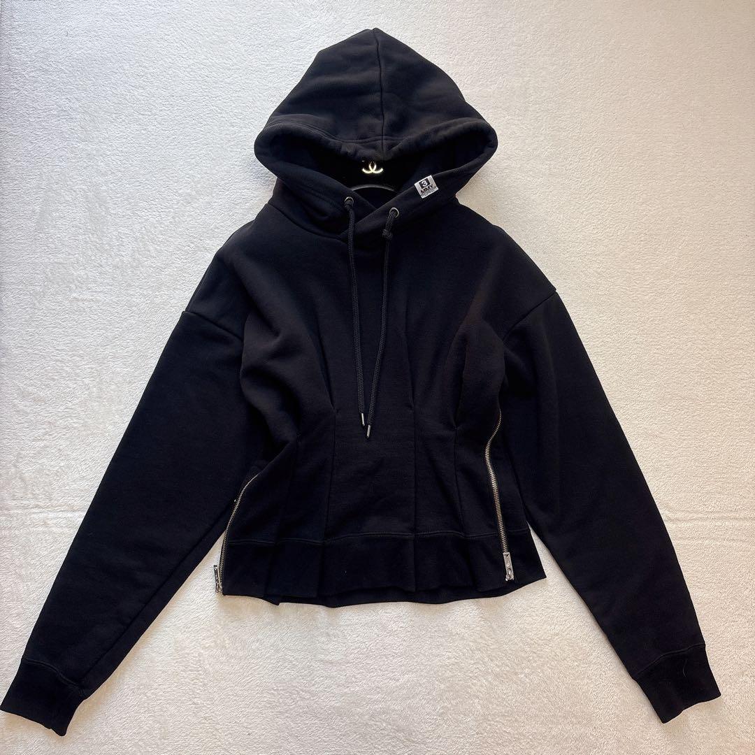 【美品✨】ミハラヤスヒロ ウエストタックフーディー パーカー ジップ 黒