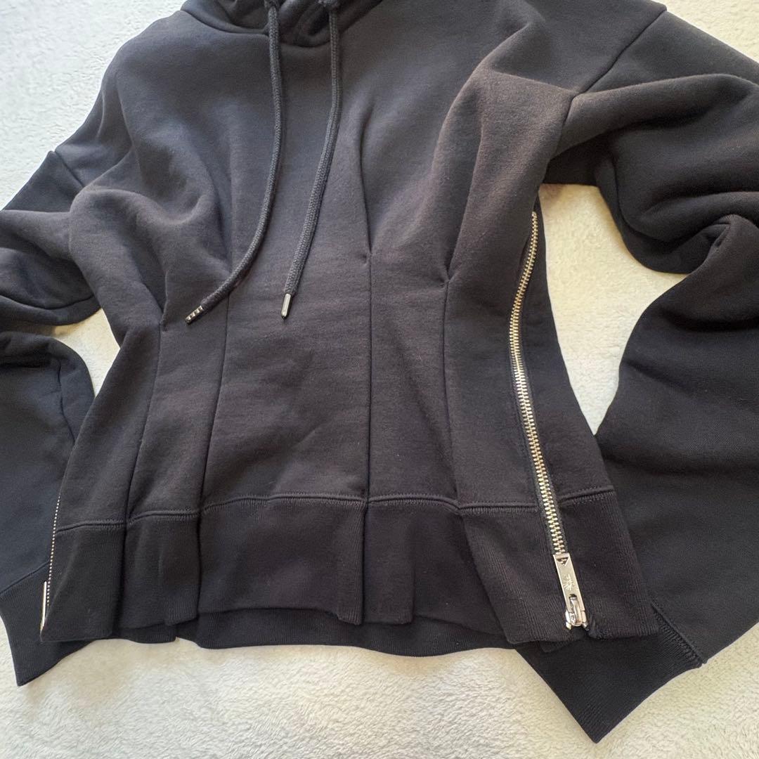 【美品✨】ミハラヤスヒロ ウエストタックフーディー パーカー ジップ 黒