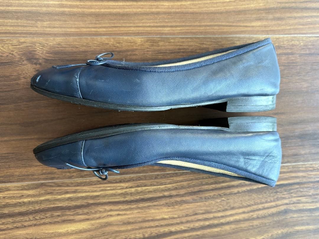 【正規品】CHANEL シャネル バレエシューズ バレリーナ 35.5 ネイビー