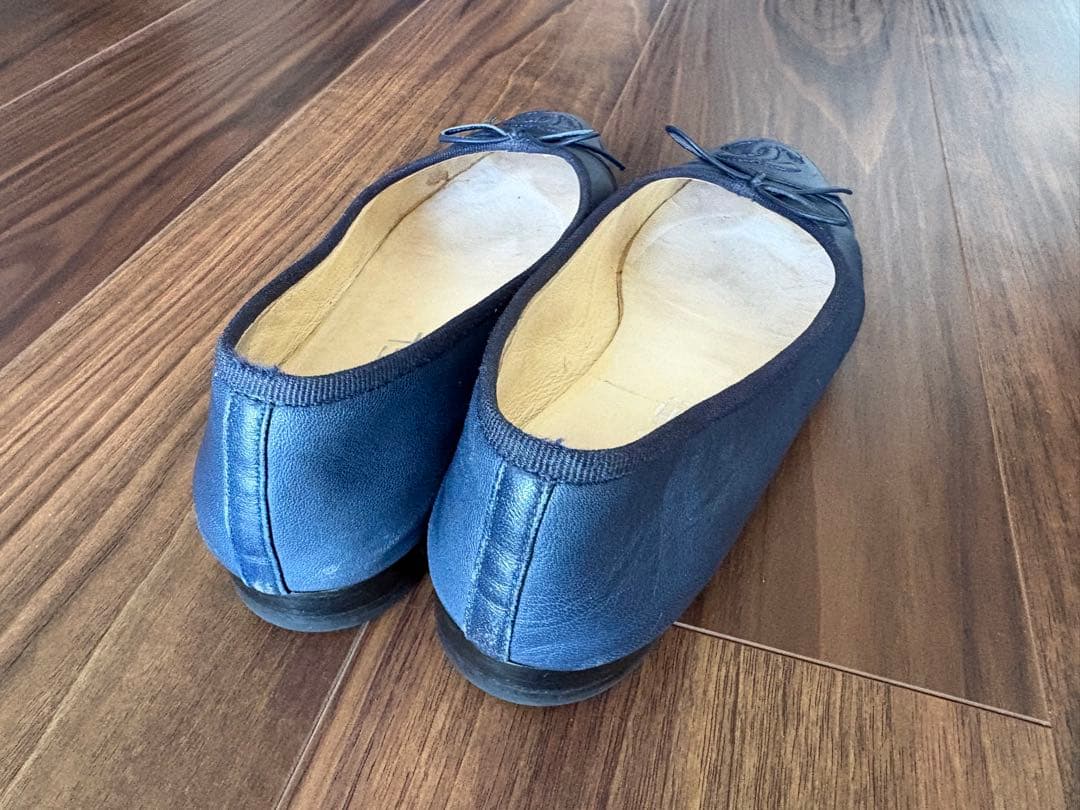 【正規品】CHANEL シャネル バレエシューズ バレリーナ 35.5 ネイビー
