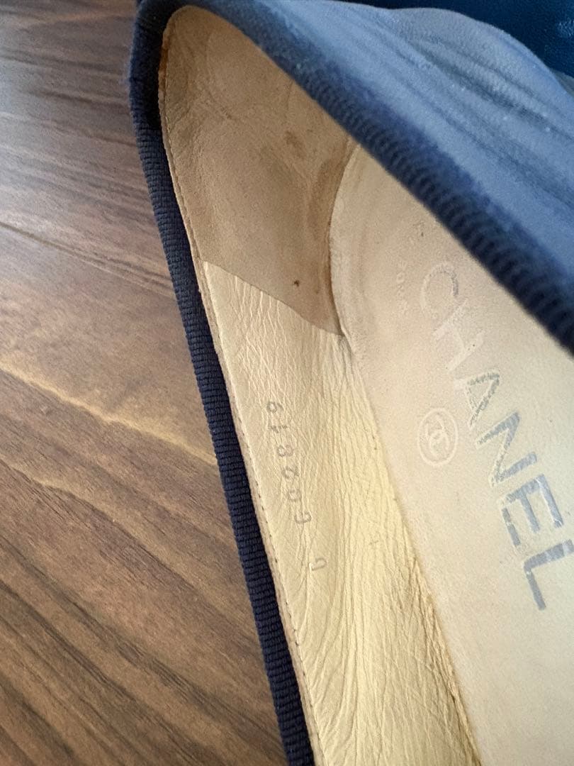 【正規品】CHANEL シャネル バレエシューズ バレリーナ 35.5 ネイビー