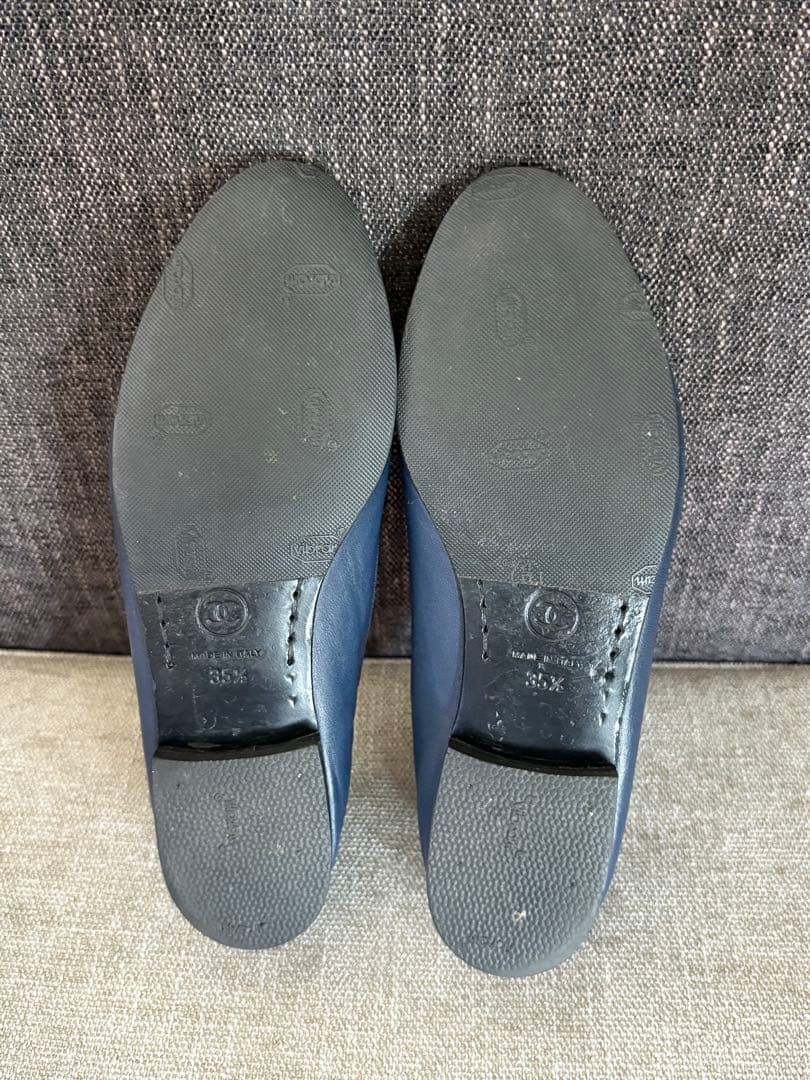 【正規品】CHANEL シャネル バレエシューズ バレリーナ 35.5 ネイビー