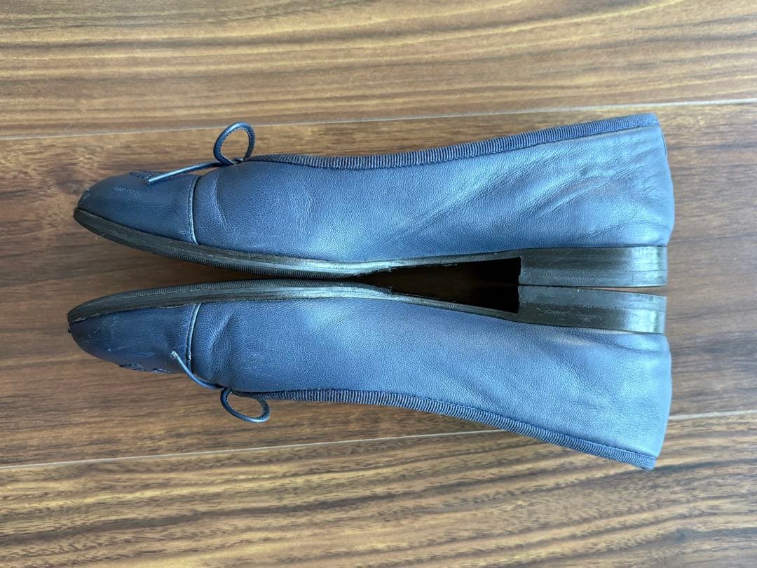 【正規品】CHANEL シャネル バレエシューズ バレリーナ 35.5 ネイビー