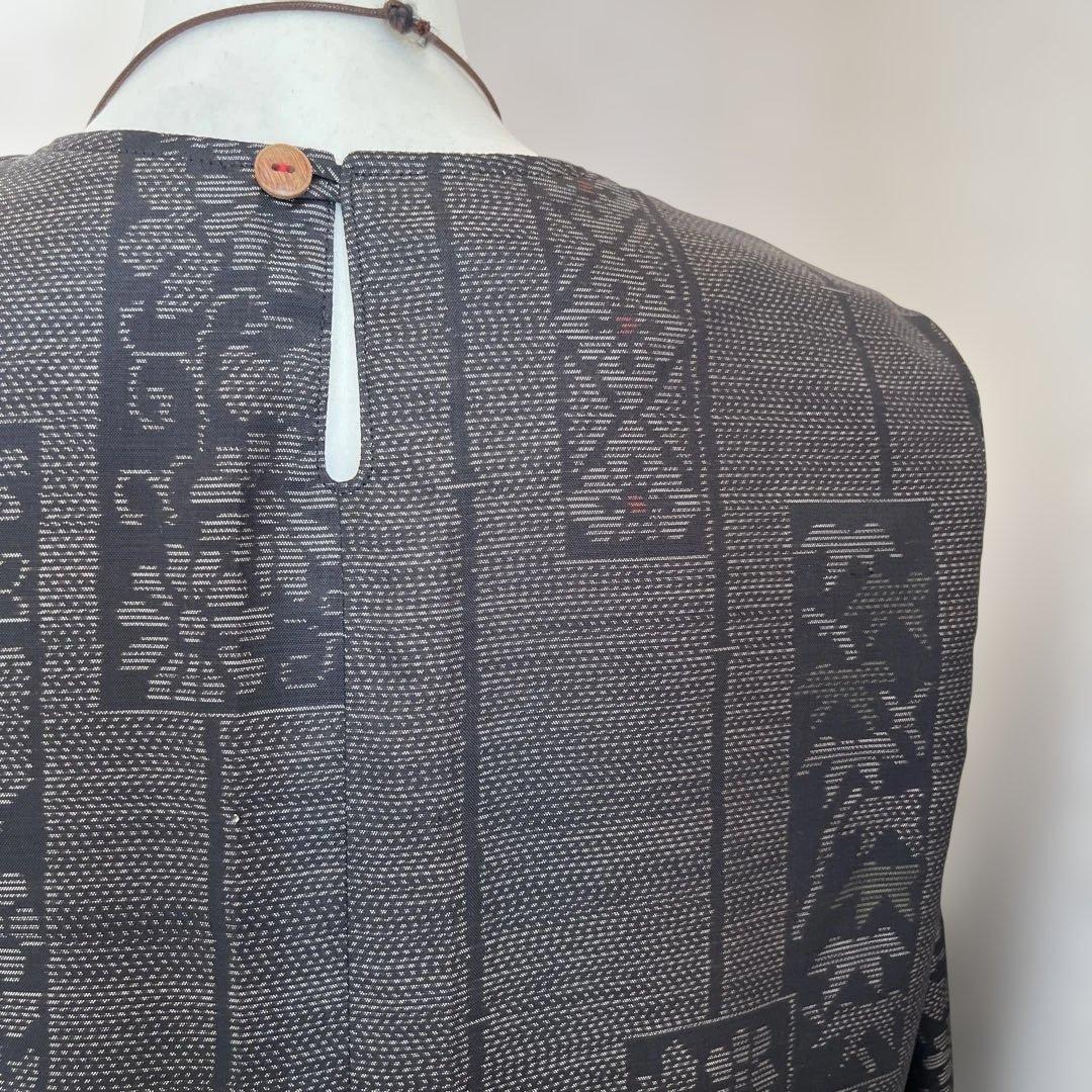 大島紬リメイクワンピース