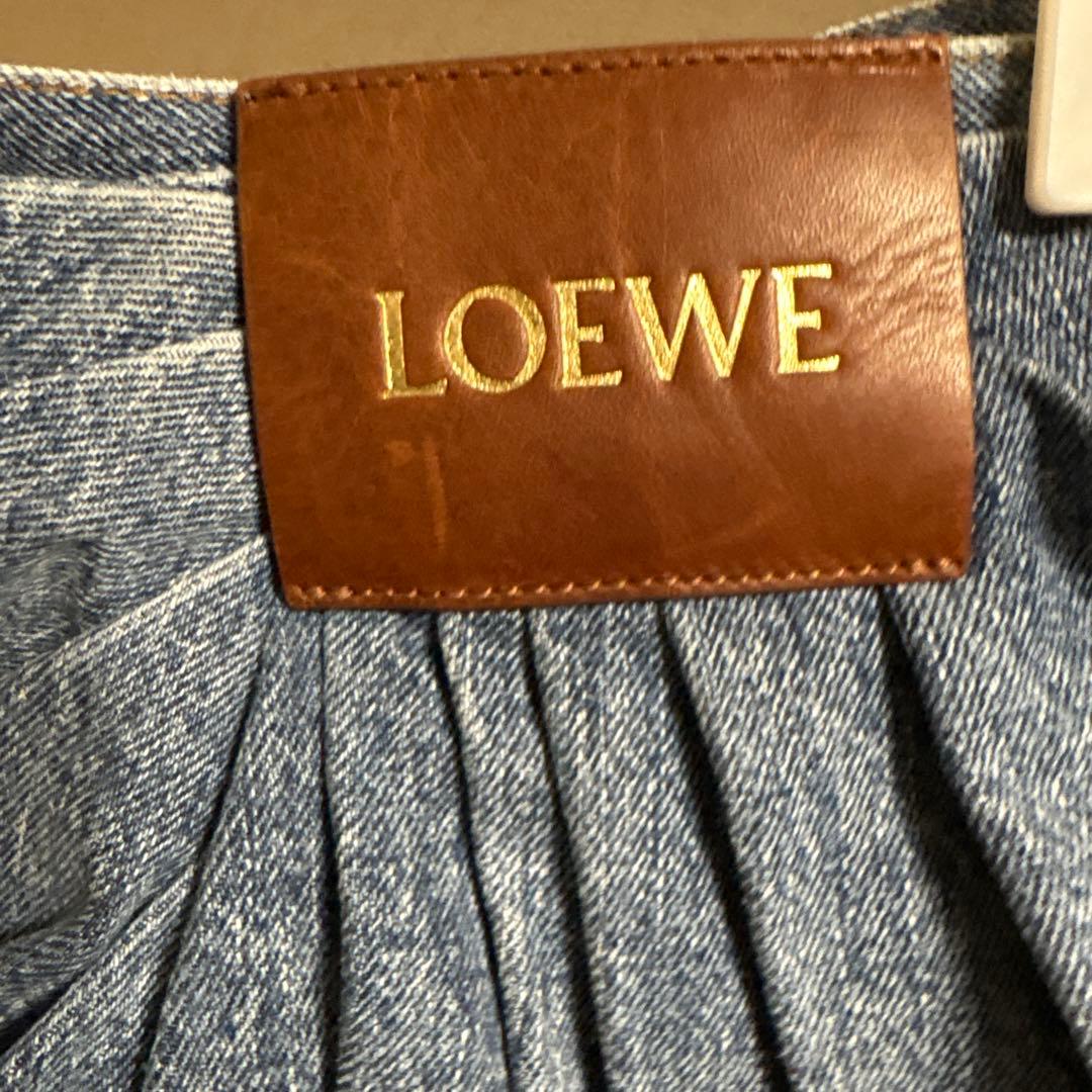 LOEWE デニム プリーツミニスカート　25aw ドレープ
