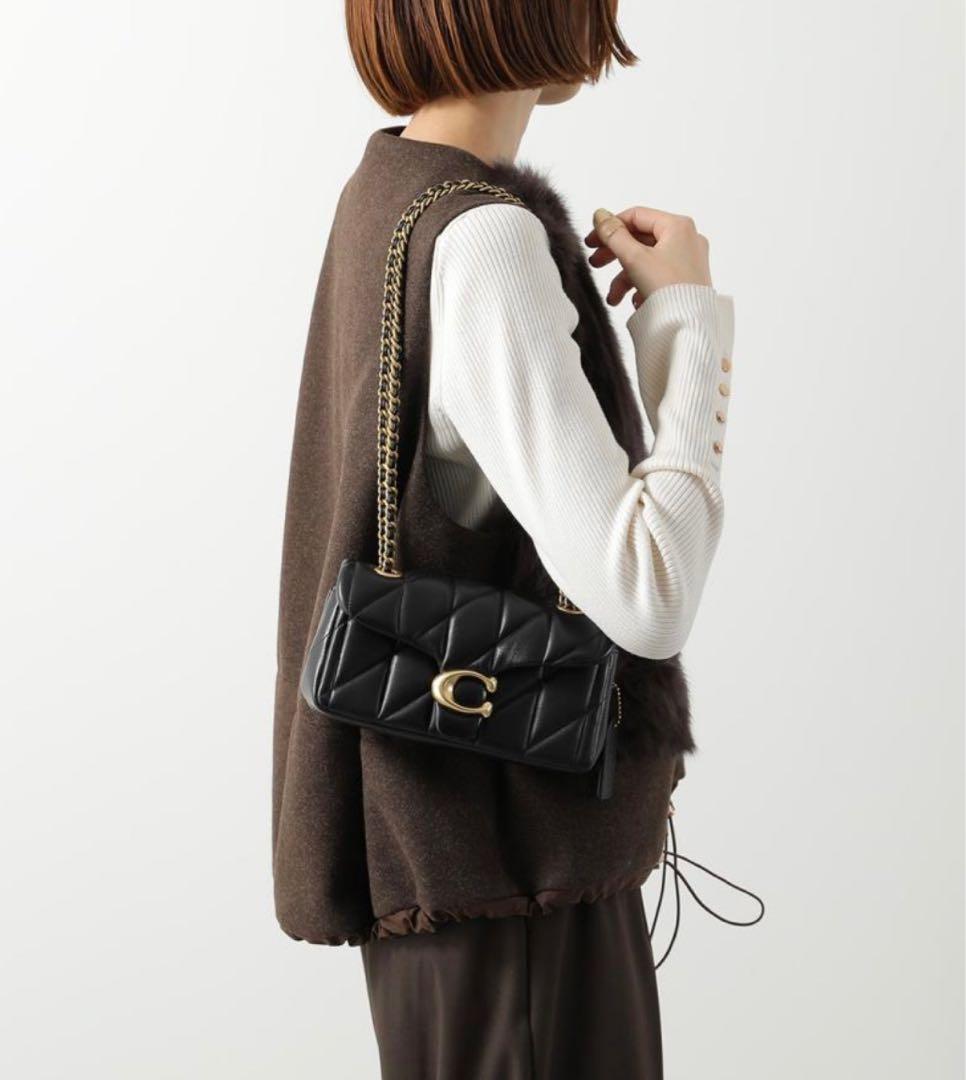 【新品】COACH タビー ショルダー バッグ 20・キルティング　ゴールド