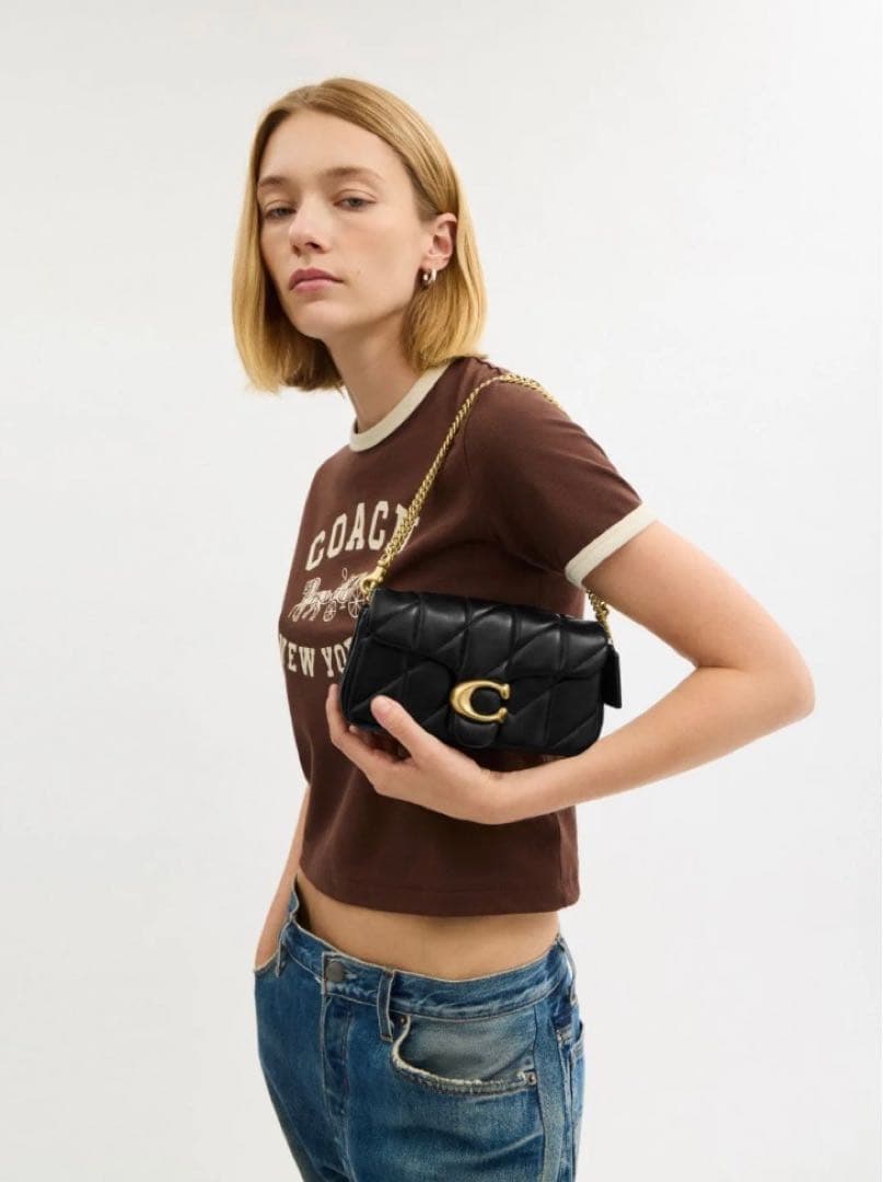 【新品】COACH タビー ショルダー バッグ 20・キルティング　ゴールド