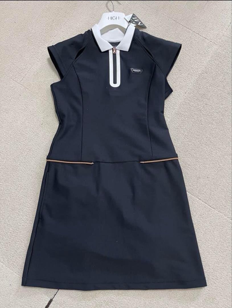 MARK&LONA ブラックポロワンピース