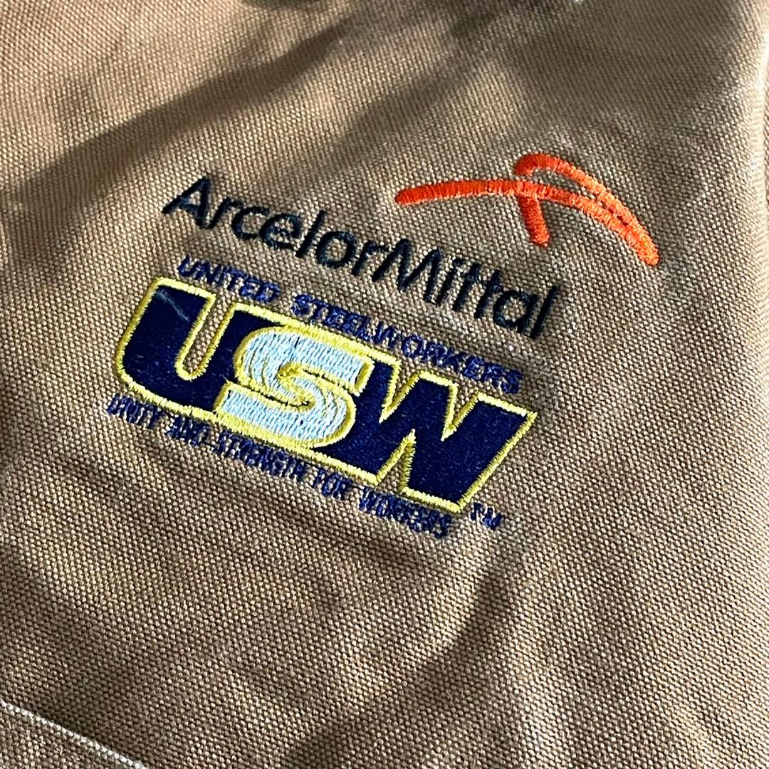 カーハート　カバーオール　ダックジャケット　企業ロゴ刺繍　メキシコ製　２XL