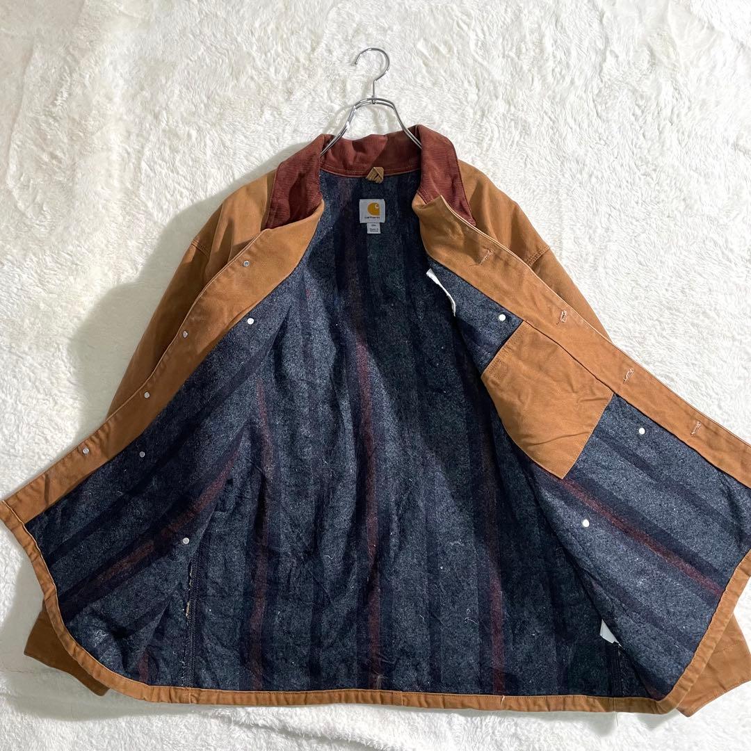 カーハート　カバーオール　ダックジャケット　企業ロゴ刺繍　メキシコ製　２XL