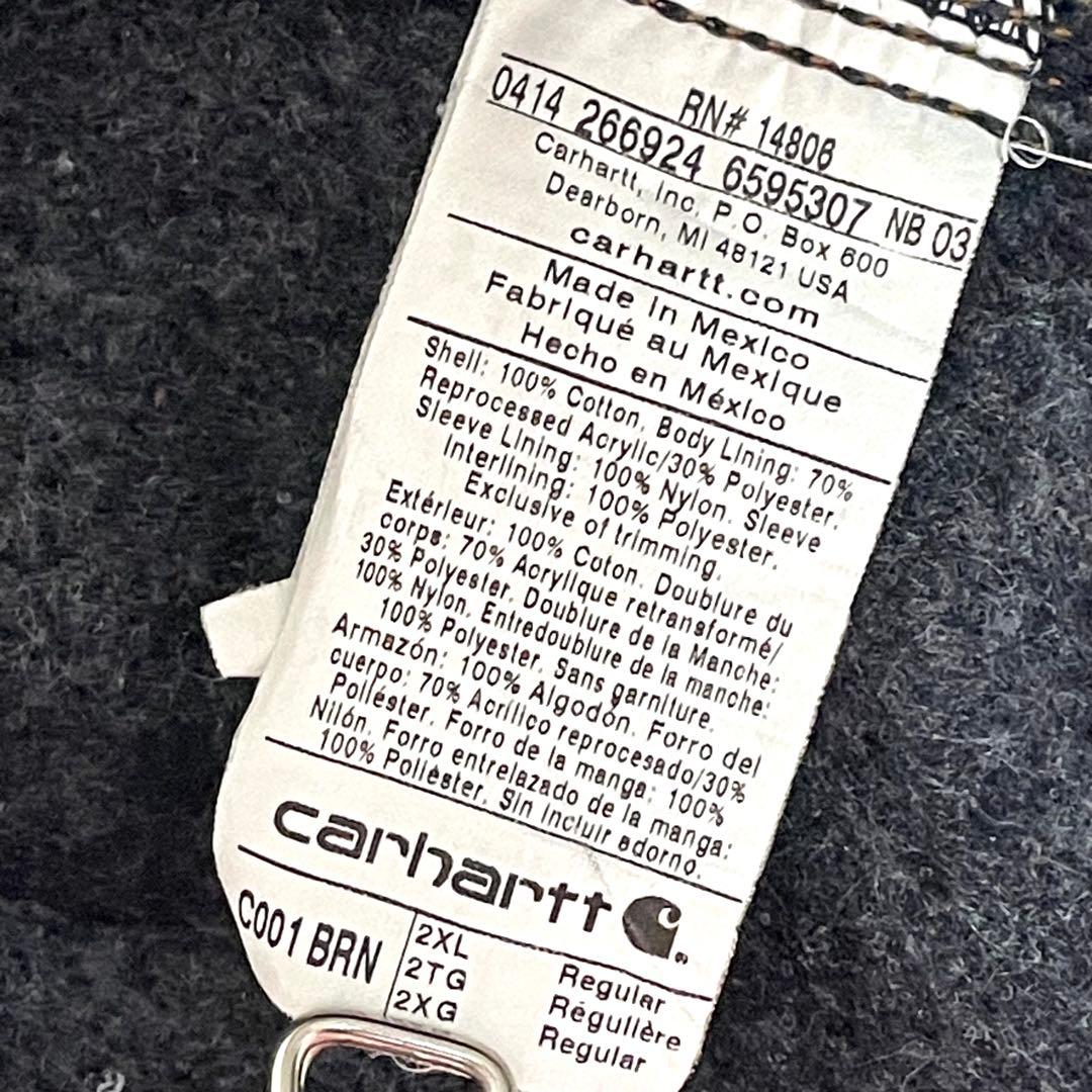 カーハート　カバーオール　ダックジャケット　企業ロゴ刺繍　メキシコ製　２XL