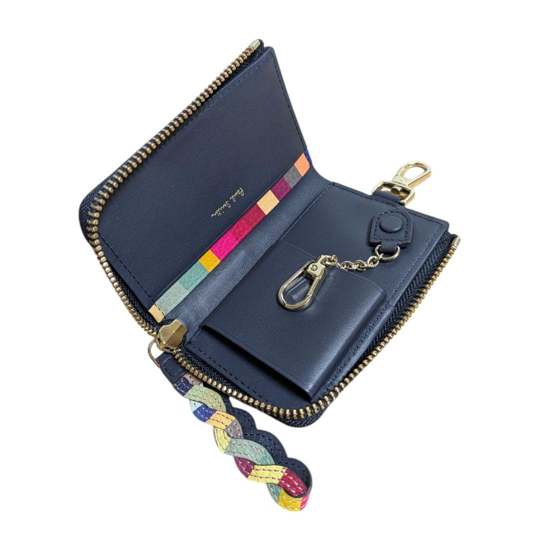 ポールスミス キーケース ストライプトリム ネイビー BPW370 レディース