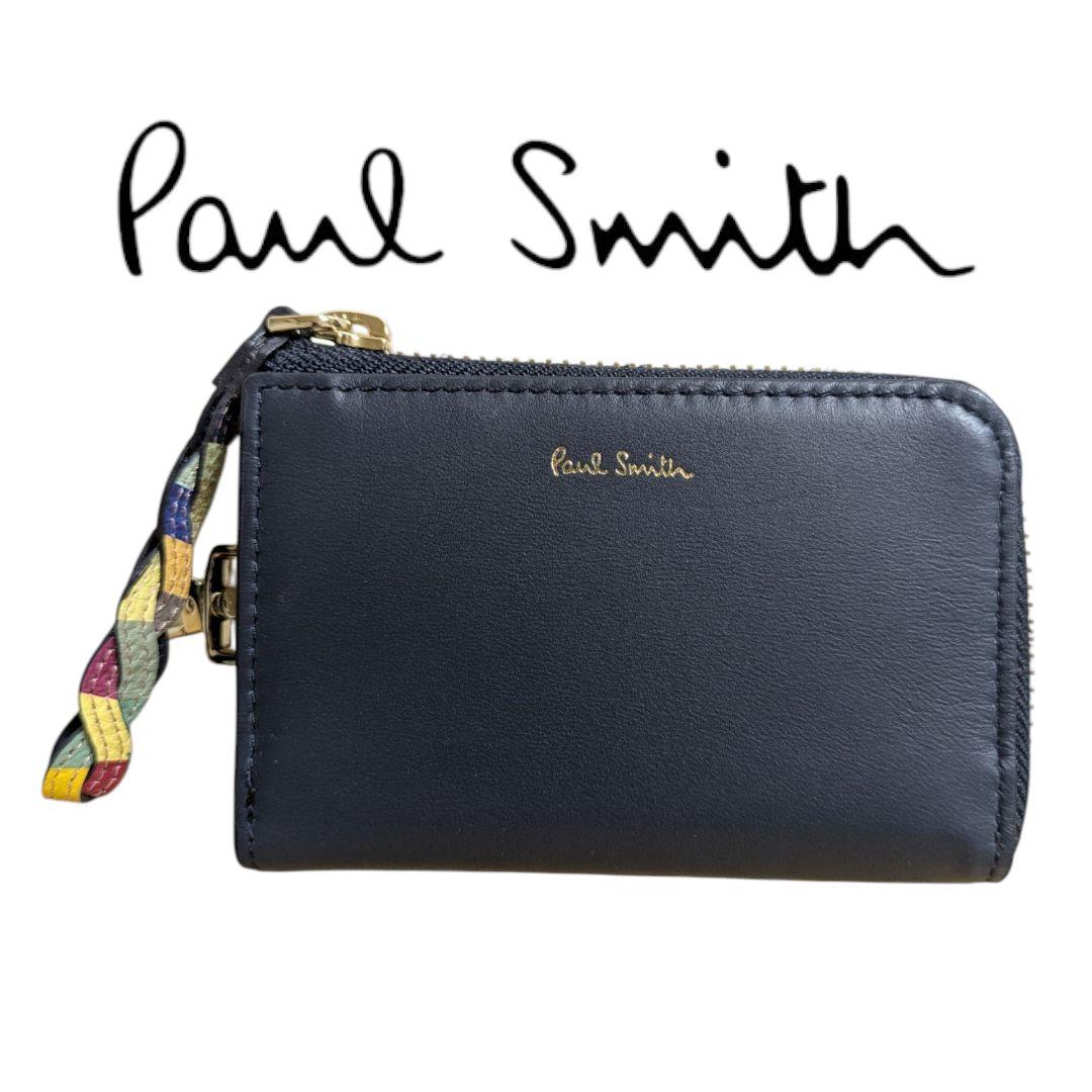ポールスミス キーケース ストライプトリム ネイビー BPW370 レディース