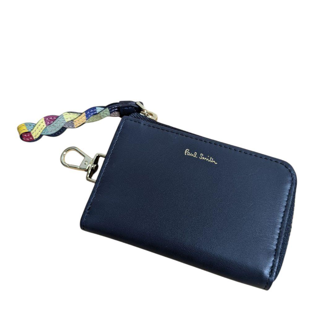ポールスミス キーケース ストライプトリム ネイビー BPW370 レディース