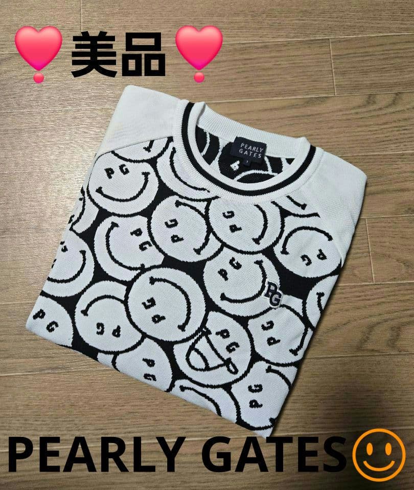 ❣️美品❣️パーリーゲイツPEARLY GATES☺ニコちゃん柄ニットセーター1