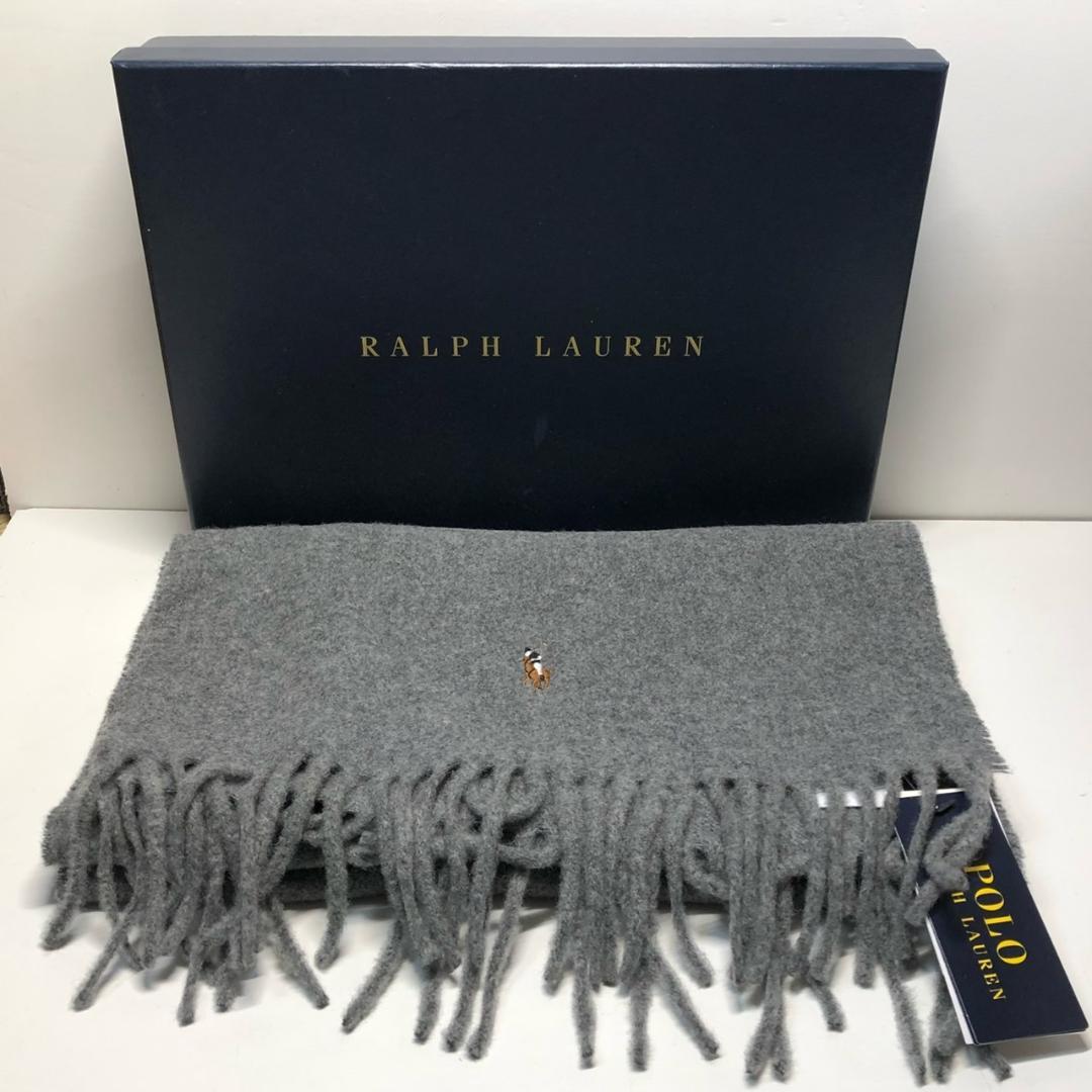 ラルフローレン マフラー タグ付き未使用 グレー ユニセックス