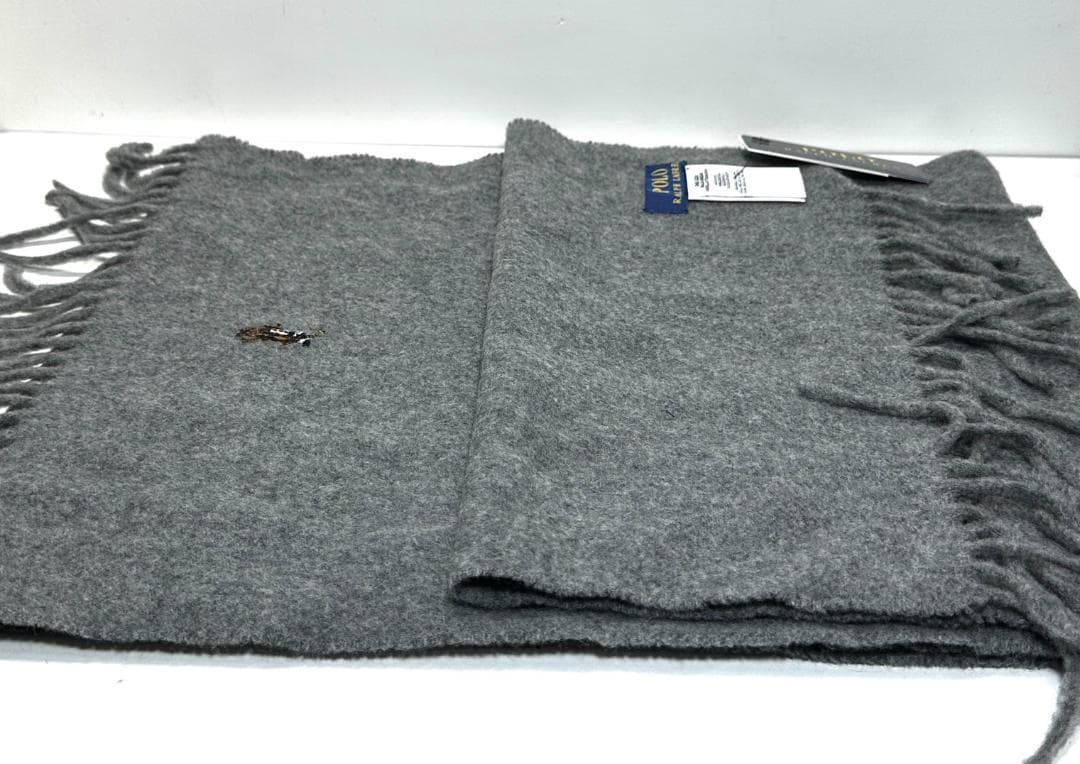 ラルフローレン マフラー タグ付き未使用 グレー ユニセックス