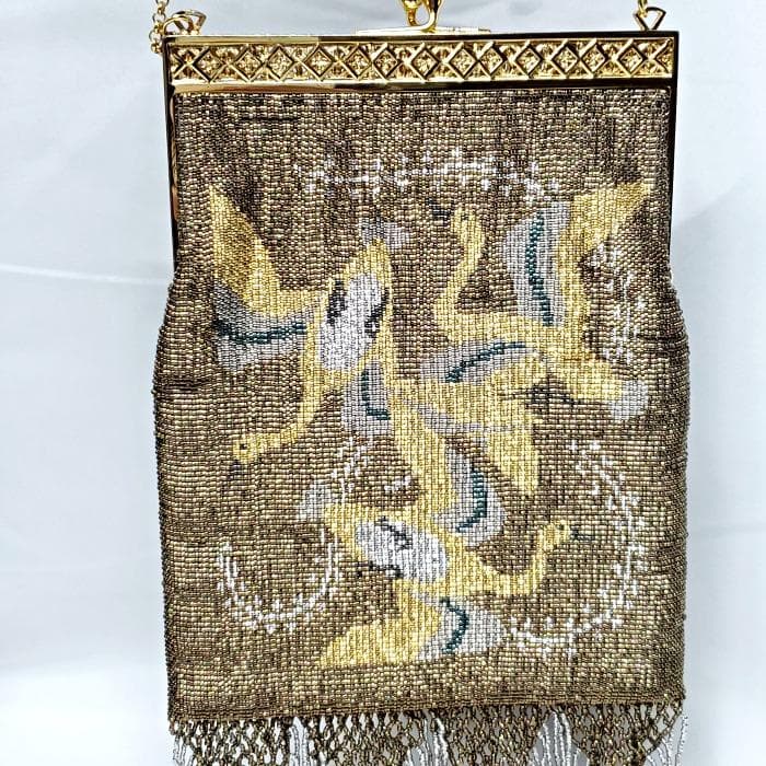 【美品】 TOKO silver アンティーク フリンジ メタルビーズ バッグ