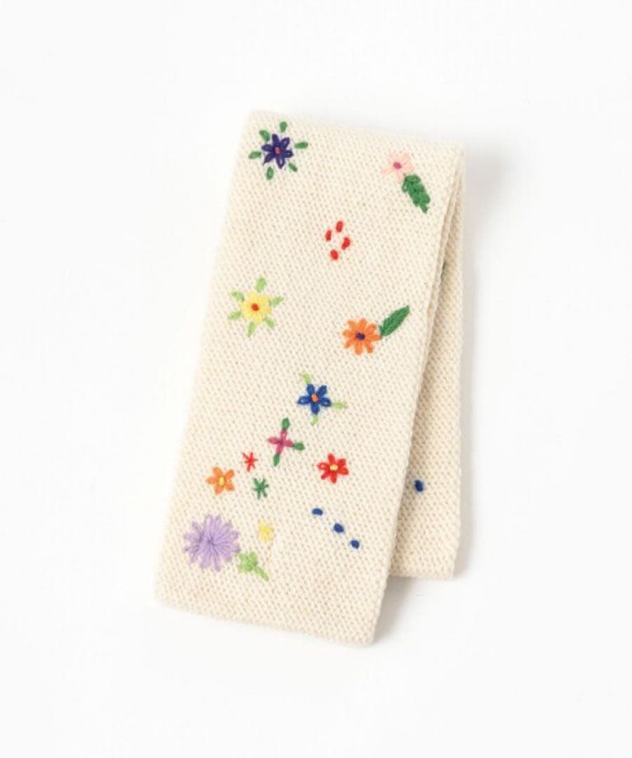 完売　BEAMS BOY 【ビームスの百名品】手編み フラワー刺繍 マフラー