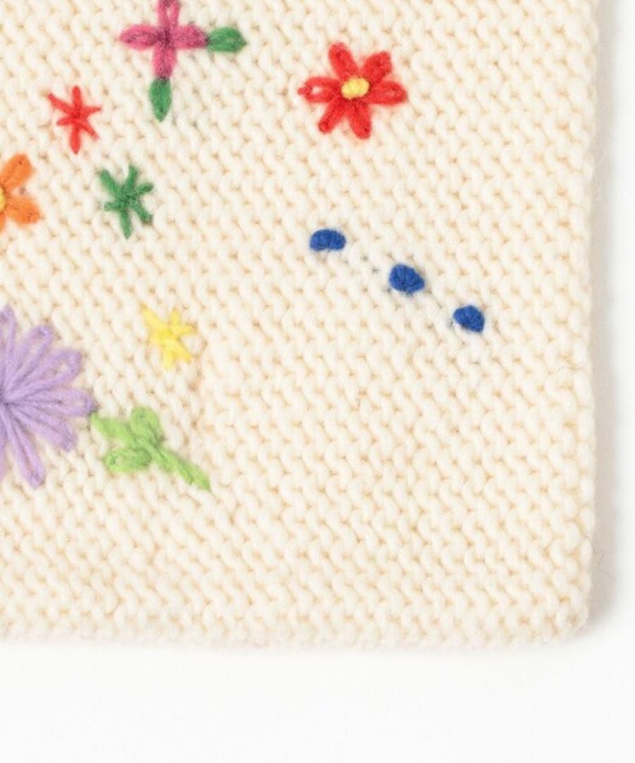 完売　BEAMS BOY 【ビームスの百名品】手編み フラワー刺繍 マフラー