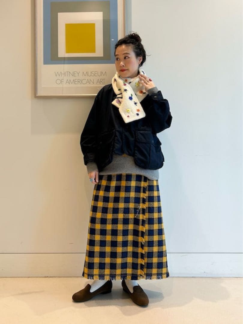 完売　BEAMS BOY 【ビームスの百名品】手編み フラワー刺繍 マフラー