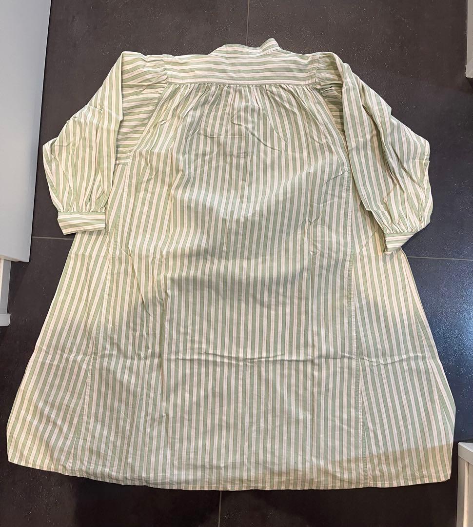 TEN X RON HERMAN ストライプ長袖ワンピース