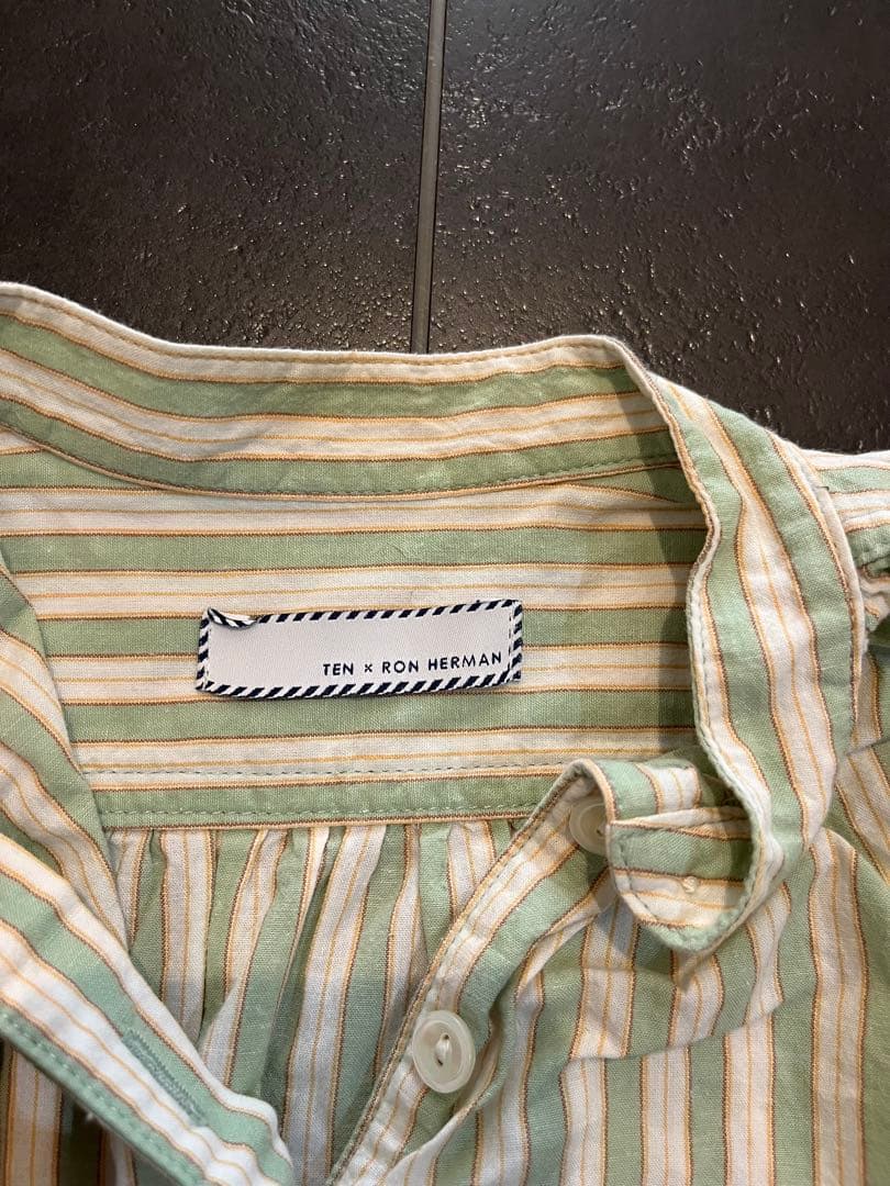 TEN X RON HERMAN ストライプ長袖ワンピース