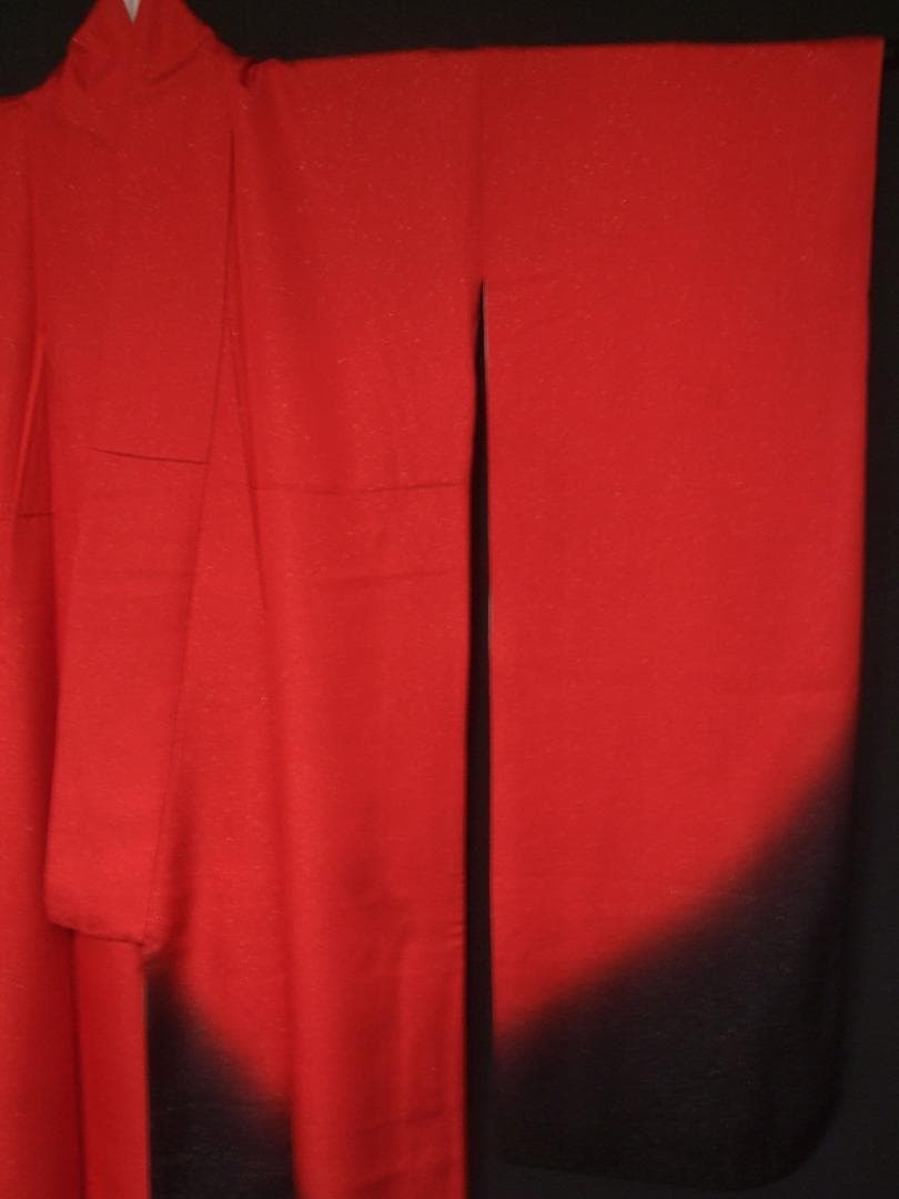 赤×黒　ゴシック振袖　振袖フルセット　ｍ44　パールベルベッドリボン　成人式