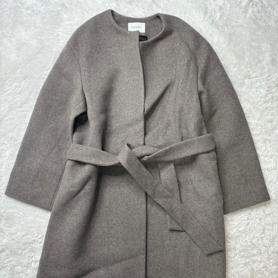 極美品✨ビューティー＆ユース ユナイテッドアローズ ノーカラーコート ベルト