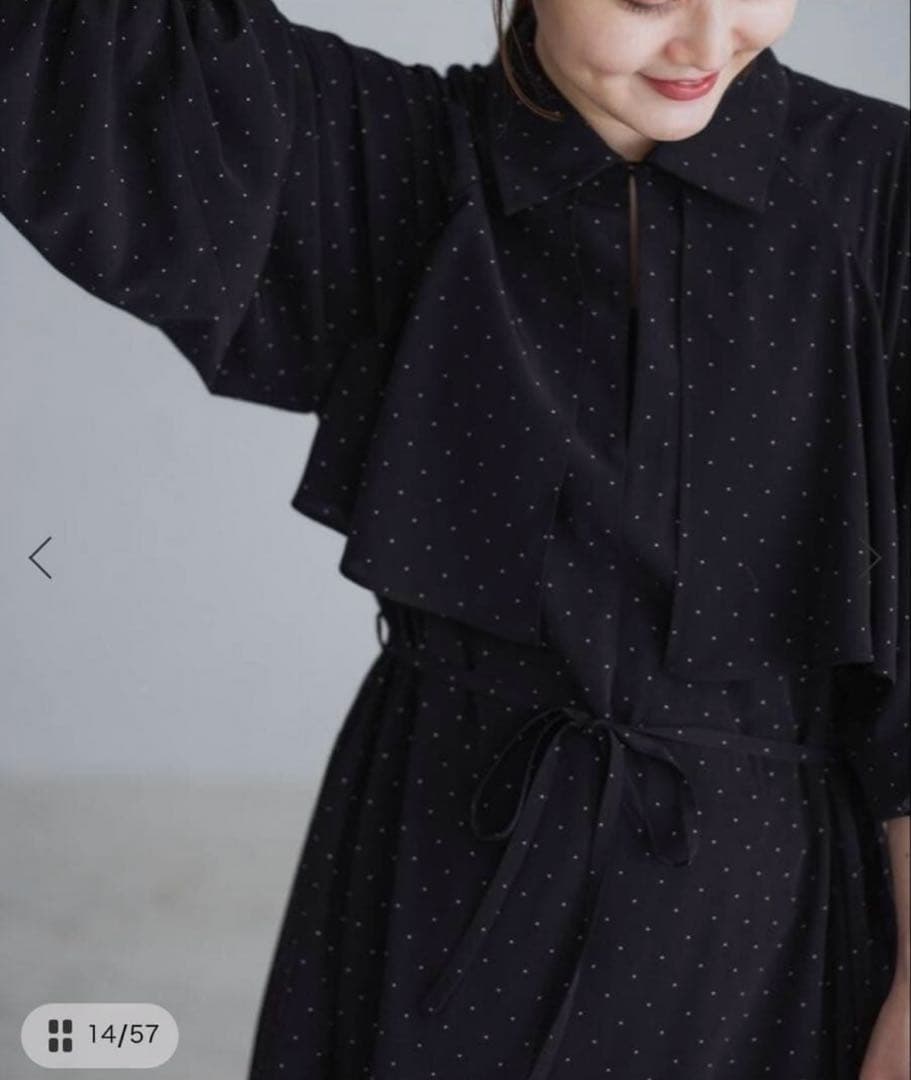 【本日まで】IENA ドットサッシュワンピース